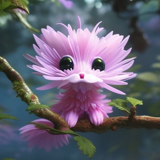 Beautiful Cherry Blossom Creature in Ethereal Style