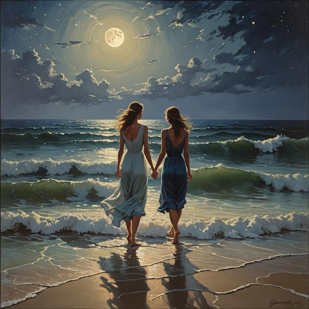 Ocean Summer Night in Gurney Style