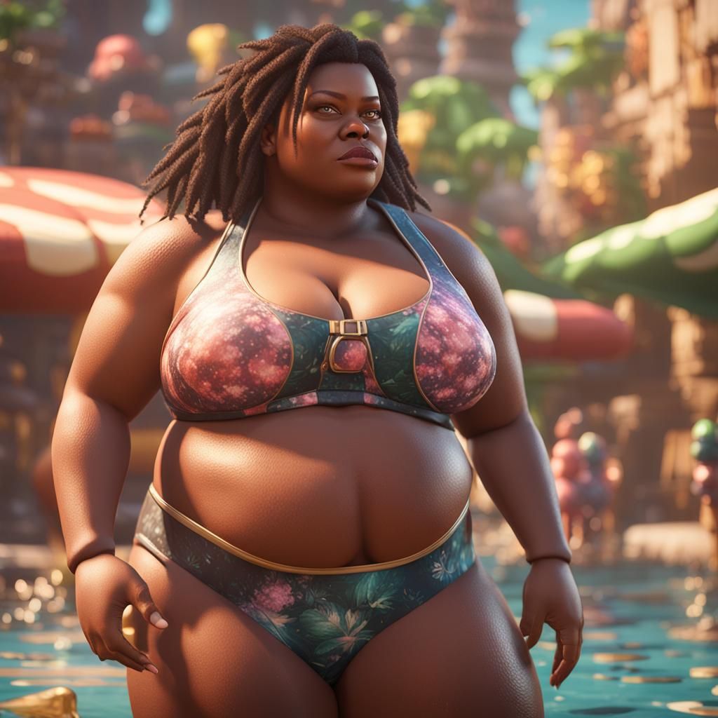Extremely Overweight Women in Bikinis: 3D Game Cinematic
