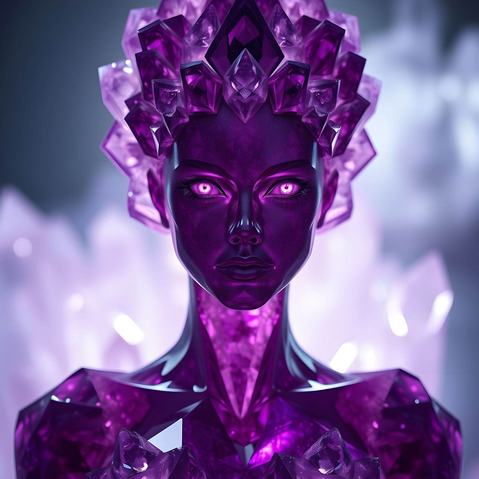 Divine Amethyst Goddess in Crystal Form