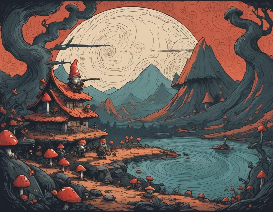 Mushroom Gnome Militia: A Whimsical Fungal Force