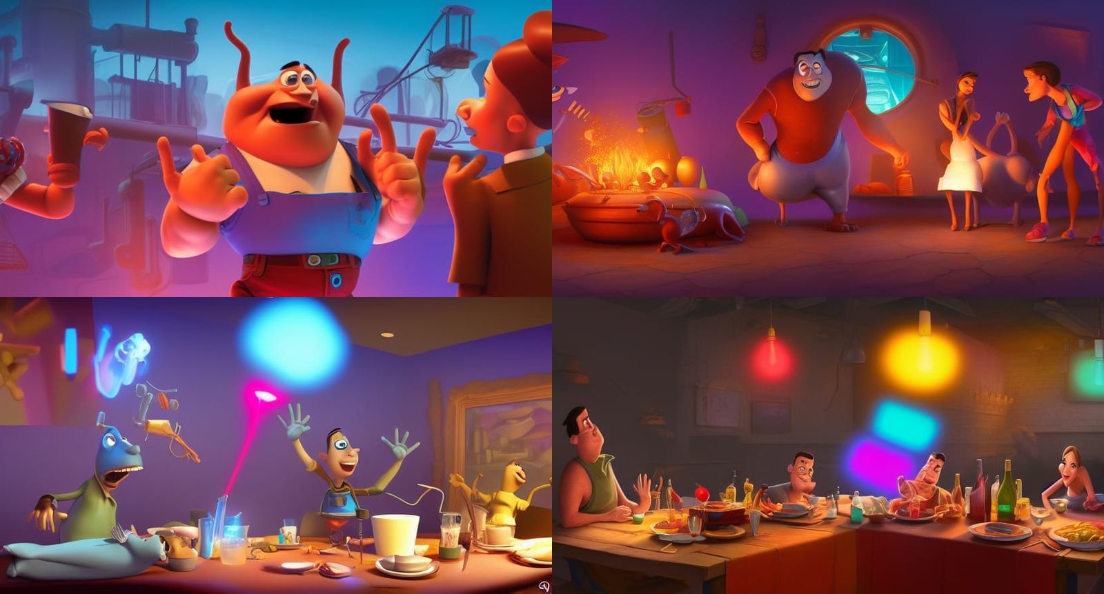 Pixar-Style 3D Render with Radial Gradient