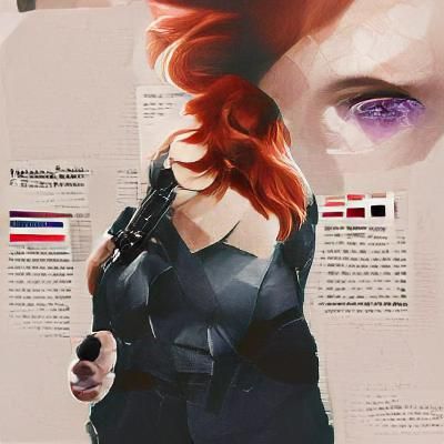 Dynamic Digital Portrait of a Redhead