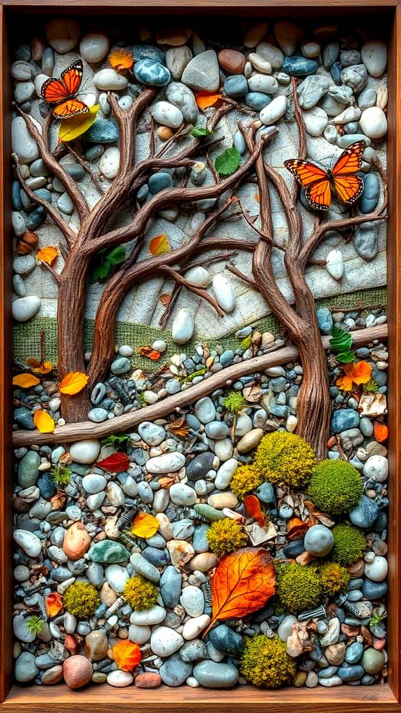 Nature and Junk Mosaic Landscape Art
