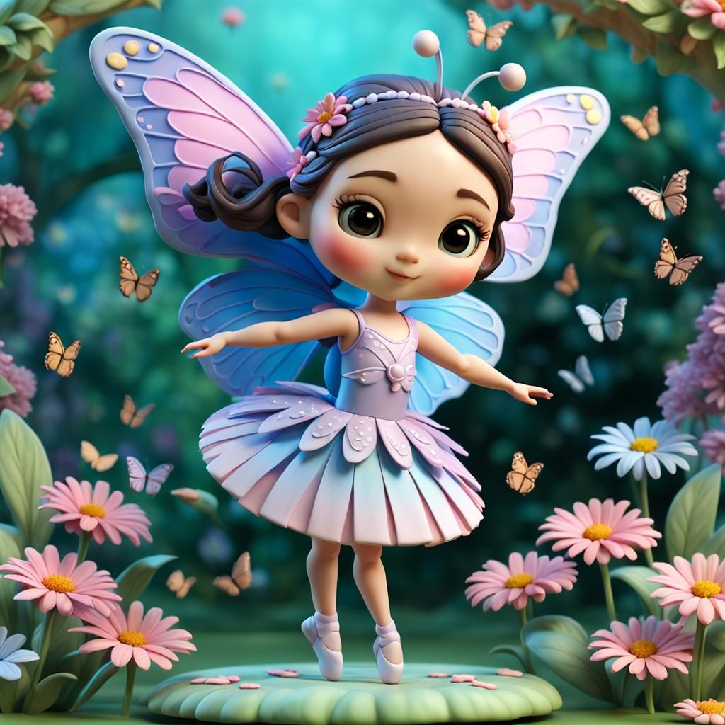 A chibi butterfly ballerina