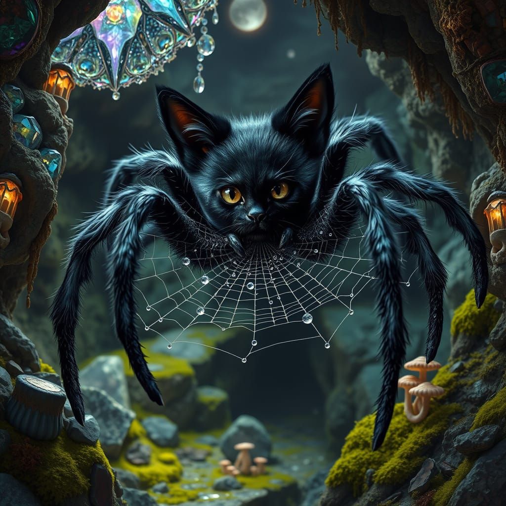 Regal Spider Cat Hybrid in Ancient Cave