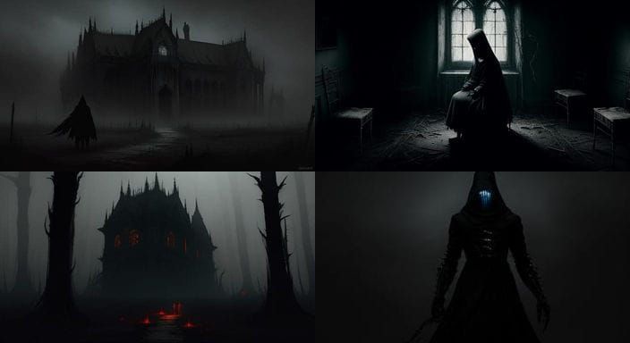 Ethereal Horror Scene in a Dark Aesthetic