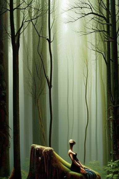 Complex Composition / Radiumpunk Forest in Oil Painting