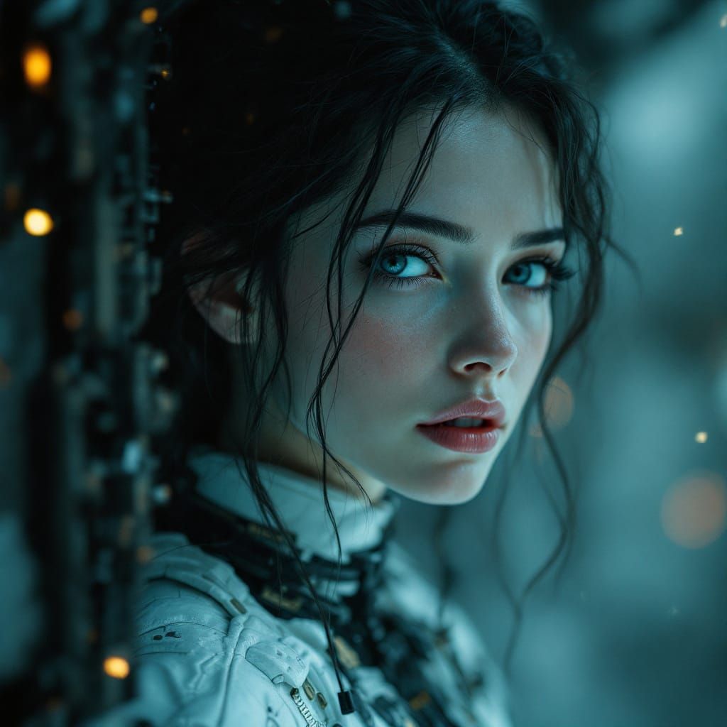 Sci-Fi Woman with Prey Animal Eyes