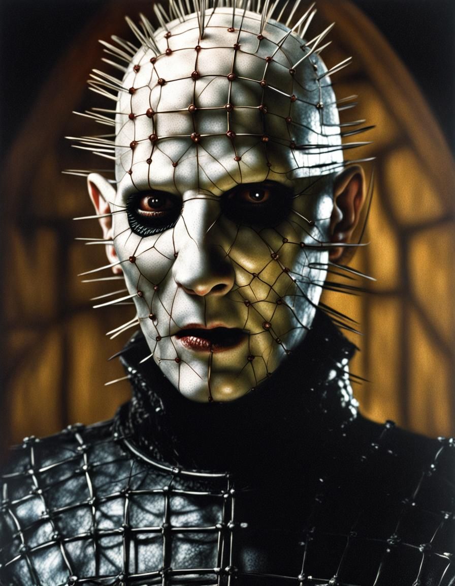 Hyperrealistic Portrait of Pinhead from Hellraiser
