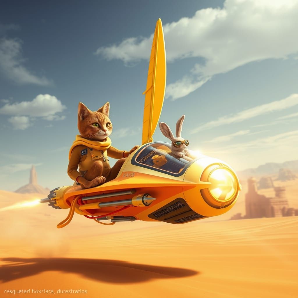 Cyberpunk Desert Runner in Pyros Dunes Landscape