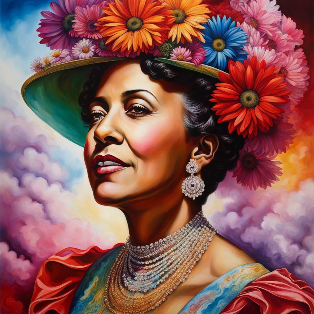 Mary Church Terrell Portrait with Alcohol-Ink Effects