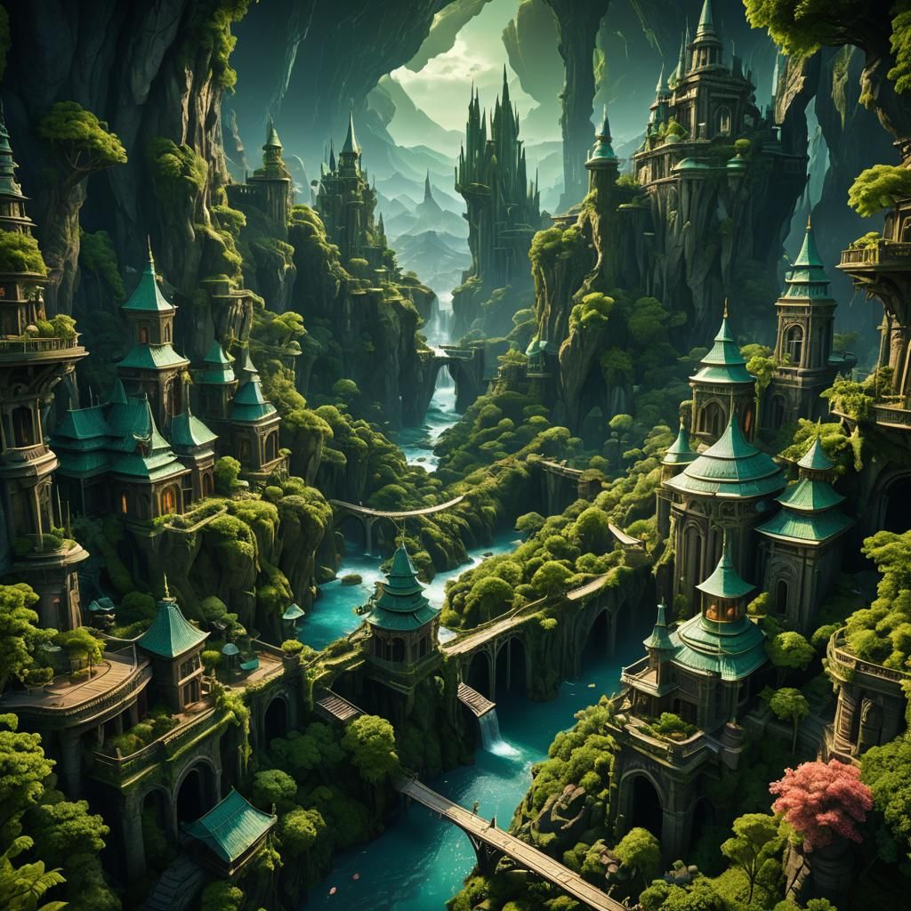 E-Governance and Green Living: Detailed Matte Painting