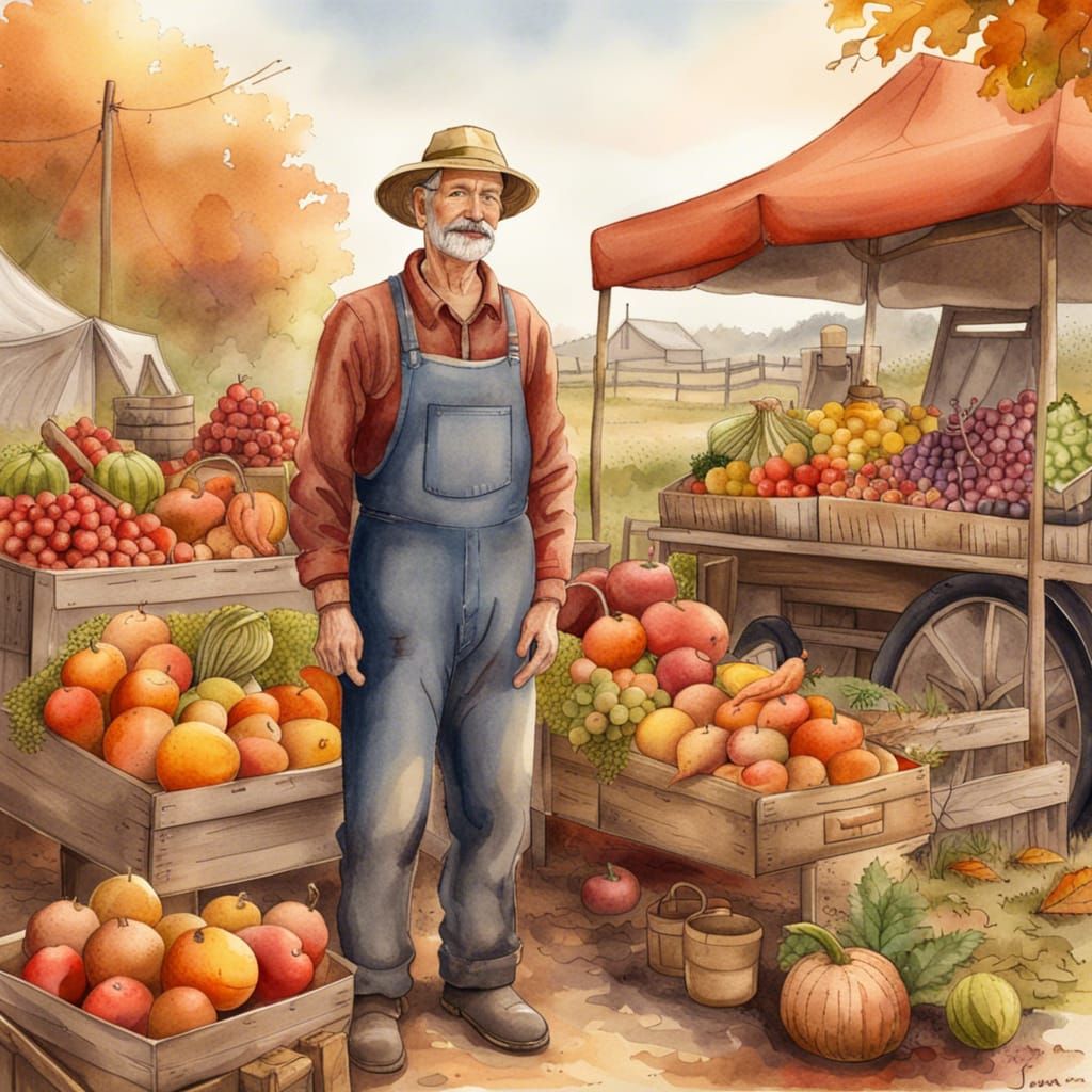 Roadside farmers market with fall fruit and veggies