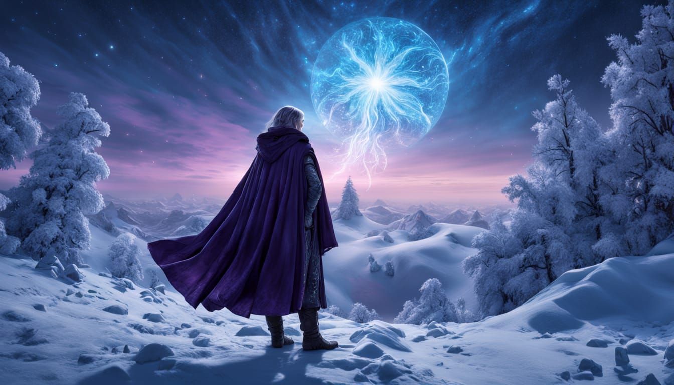 Majestic Master of the Winter Constellation in Hyper Realist...