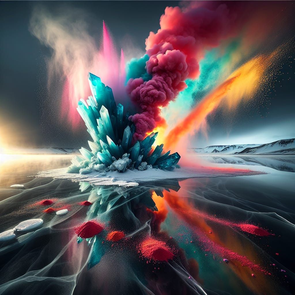 Prismatic Crystal Dissolving into Aerogel Filaments