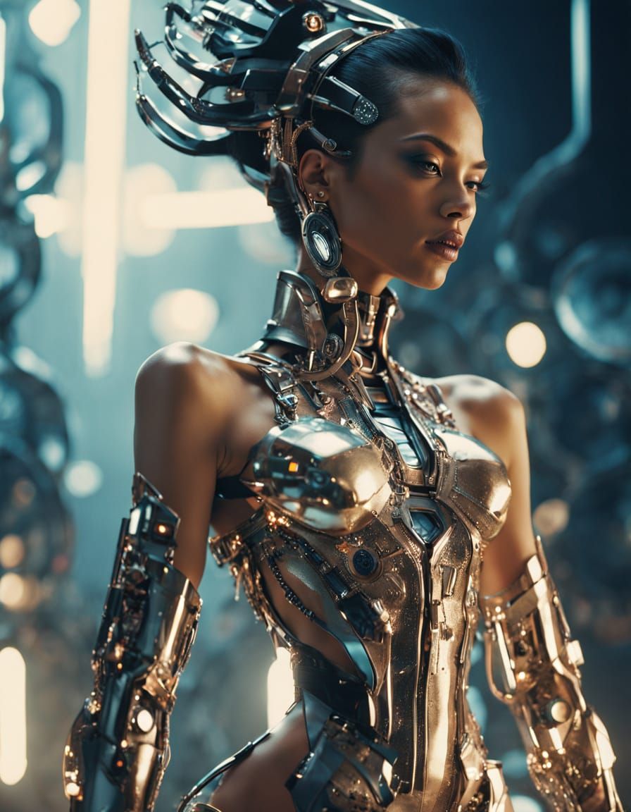 Cyberpunk Goddess Blends Fashion and Futuristic Technology i...