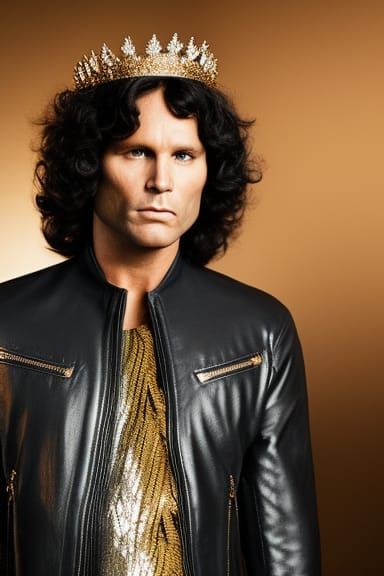Jim Morrison in Lizard Skin Jacket, Detailed Digital Photo