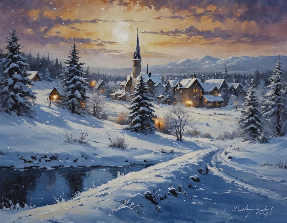 Enchanting AI-Generated Winter Scene