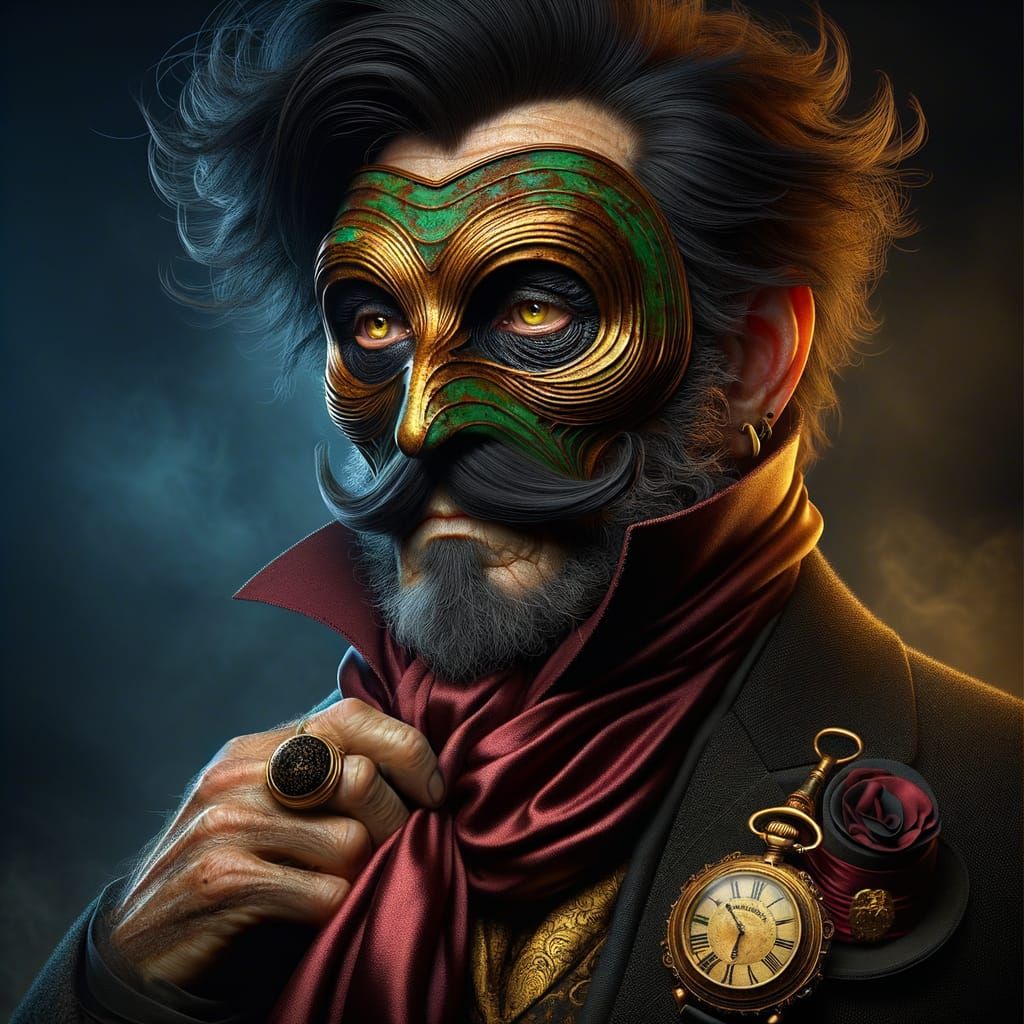 Mysterious Old Man in Early 20th-Century Surrealist Style