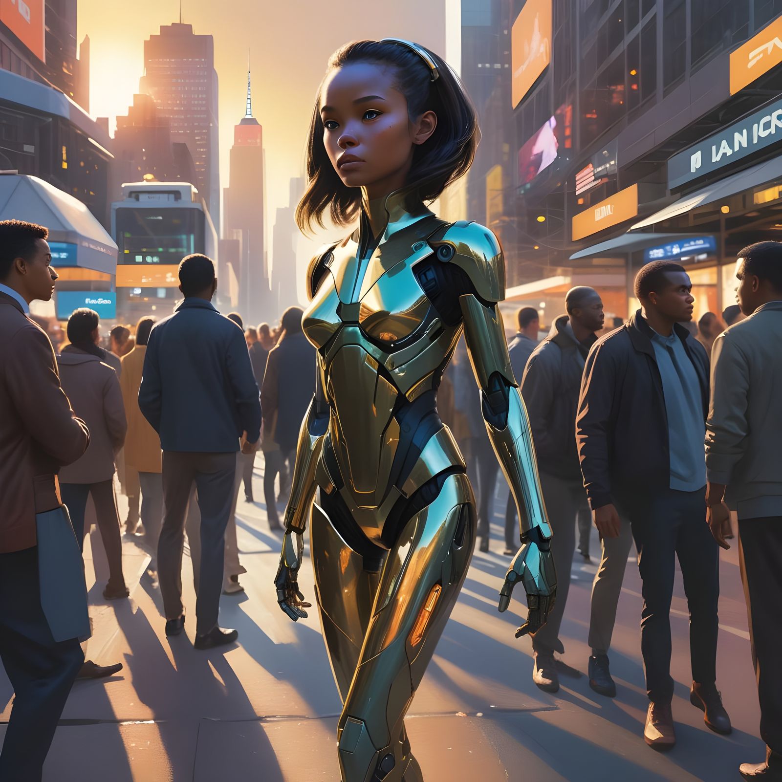 Humanoid Figure in NYC Setting