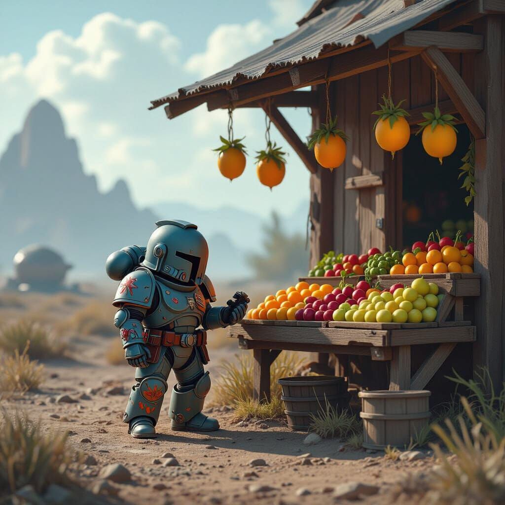 Chibi Space Marine on Alien Farmstead