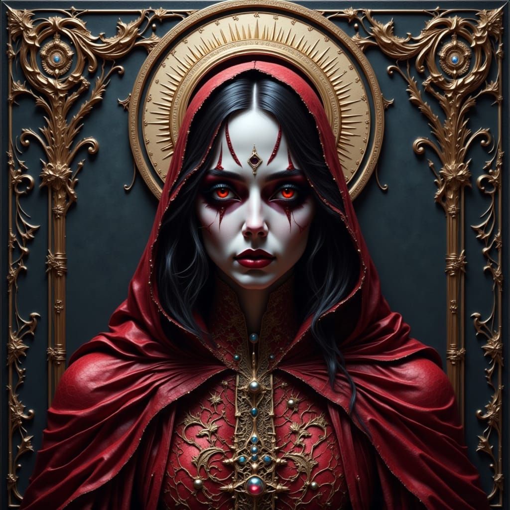 Vampire in Ornate Mandala Tile Style