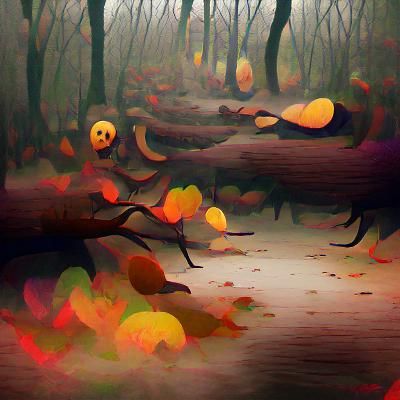 Eerie Autumn Woods in Muted Colors
