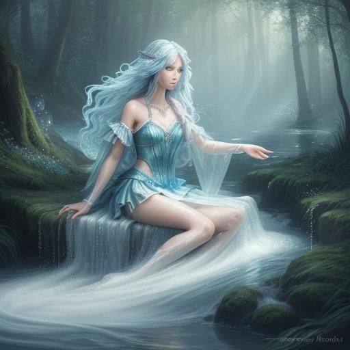 Water Nymph Emerges: Hyperrealistic Digital Fantasy Art