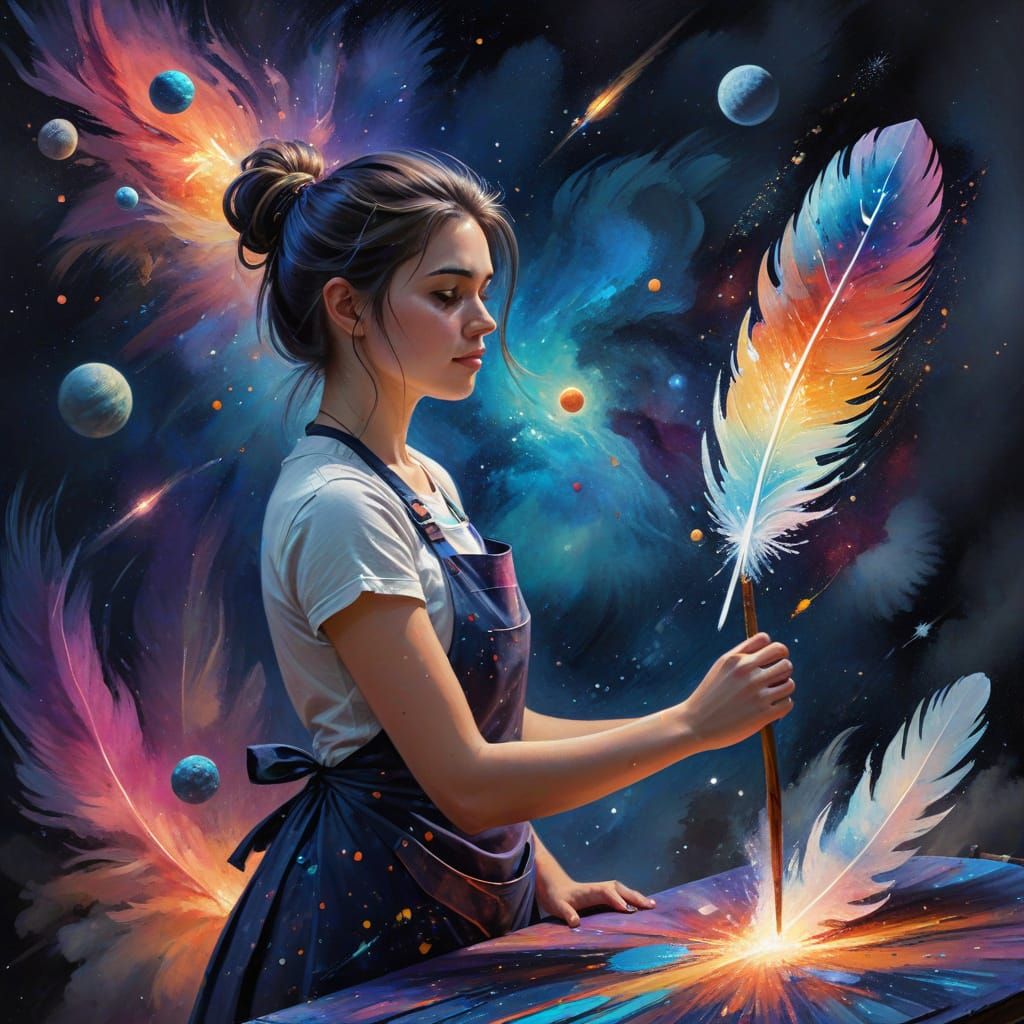 Glowing Planets in Epic Impressionist Masterpiece