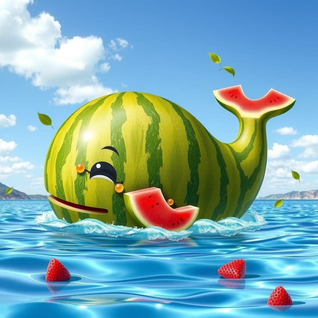 Whale-Shaped Watermelon: A Fruit Carving