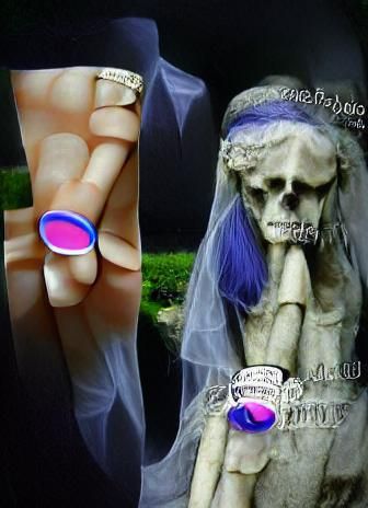 Corpse Bride in Graveyard at Night