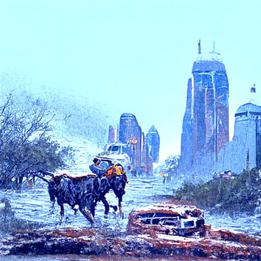 Texas 3042: Futuristic Oil Painting