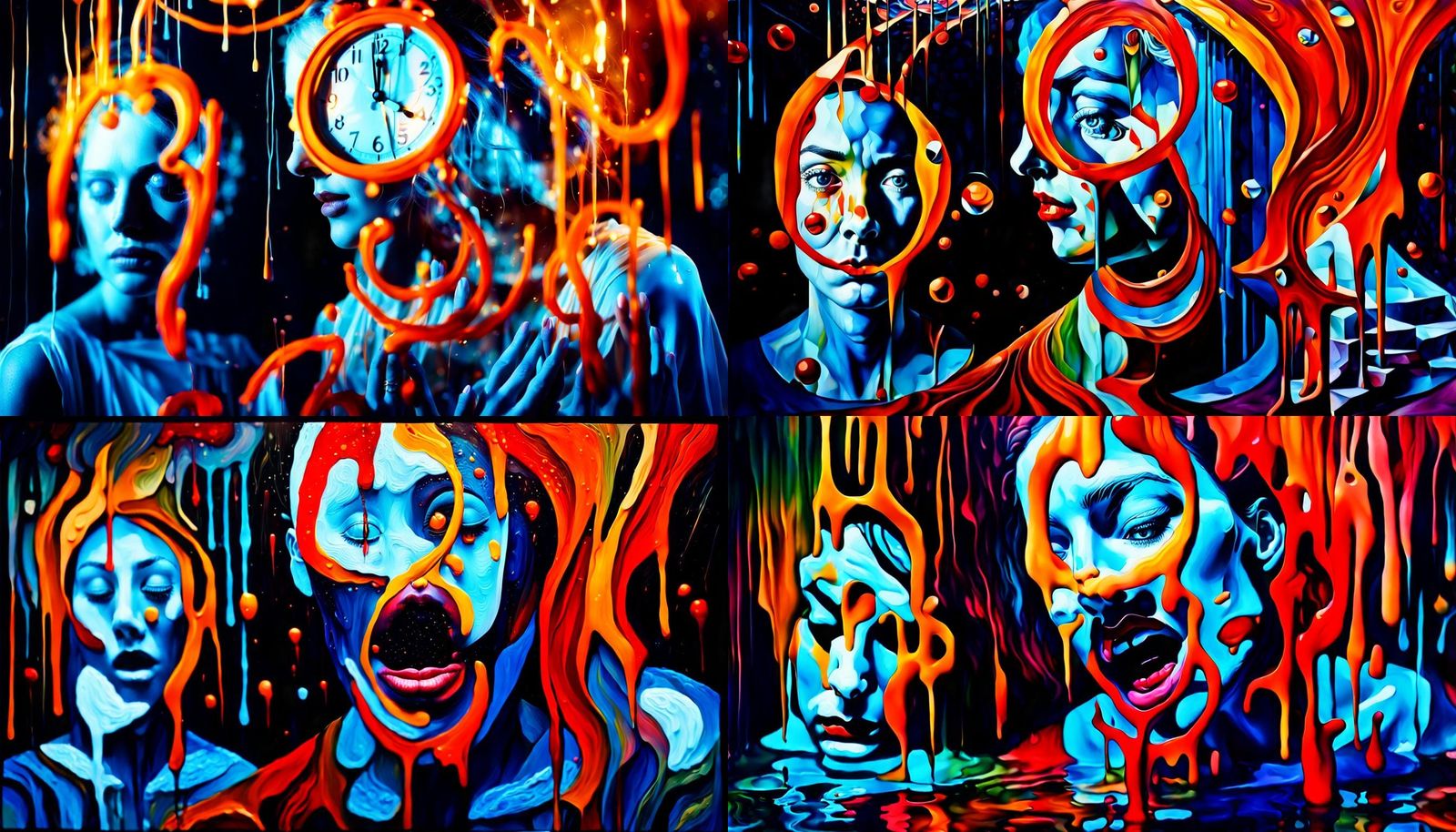 Surreal Dreamscape: Woman's Struggle with Reality