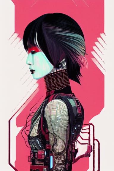 Hoyeon Jung in Cyberpunk Streetwear Portrait