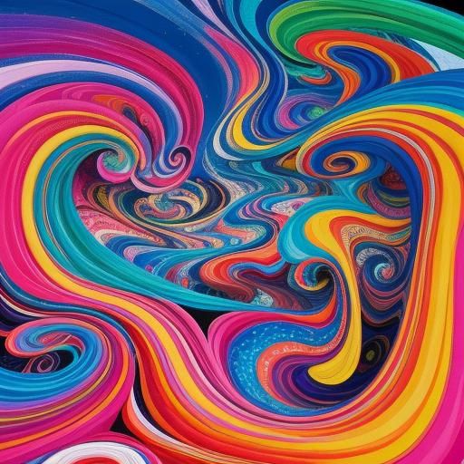 Vibrant Candyland Wonderland with Gouache Swirls