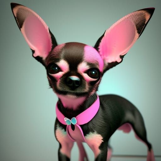 Whimsical Chihuahua Dog in Vibrant Fantasy Landscape