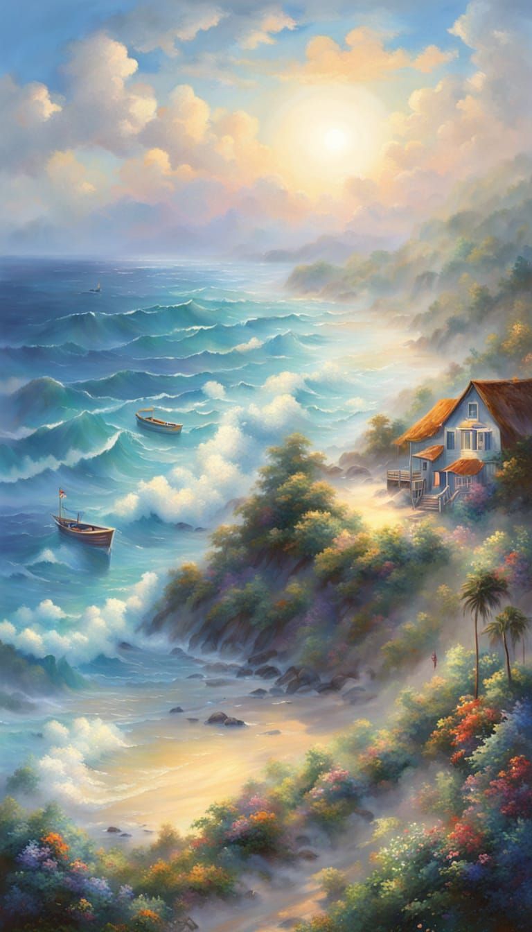 Beach Painting in Ethereal Fine Art Style