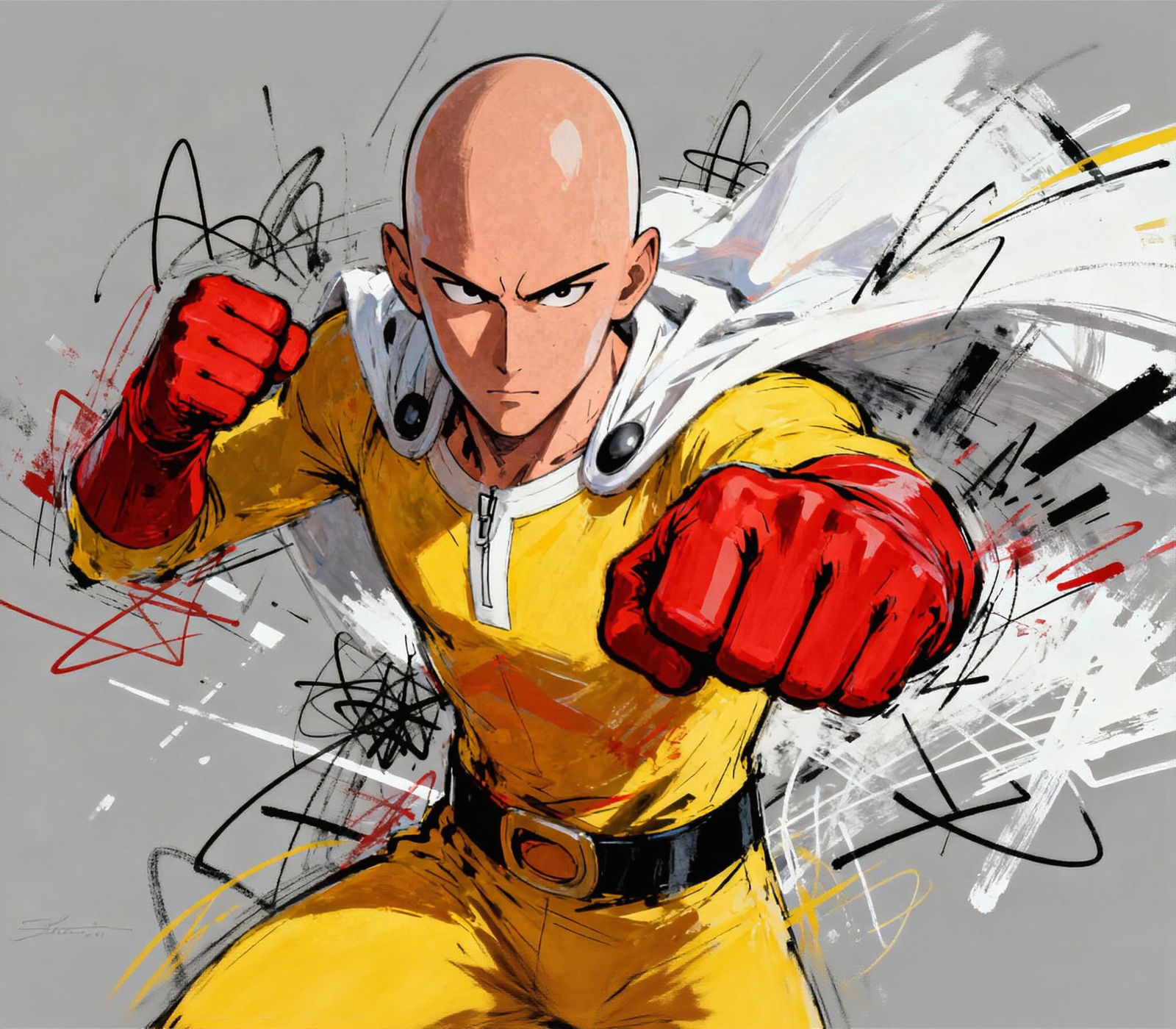 One-Punch Man Saitama Unleashes Powerful Punch