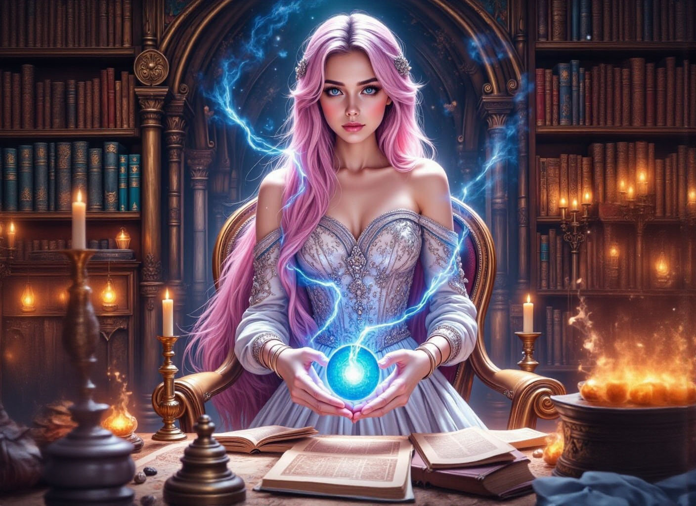 Anime Princess Learns Magic in Grand Library
