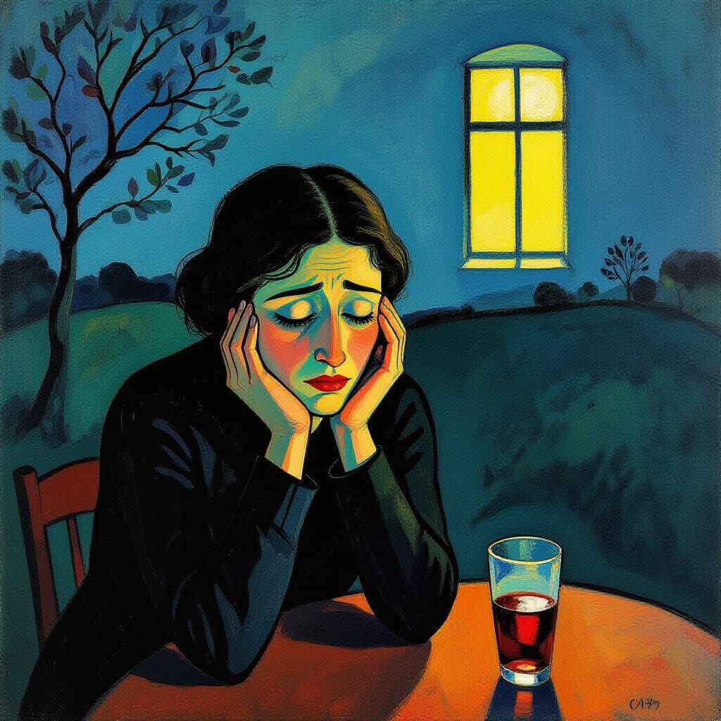 Melancholic Twilight: Person Laments Rising Kvass Prices