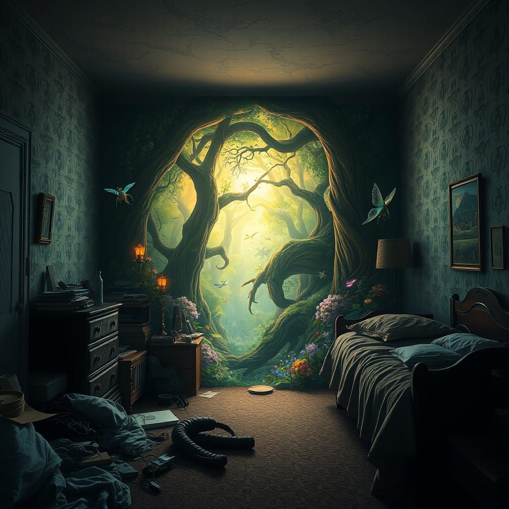 Ethereal Portal Beckons in Mystical Forest