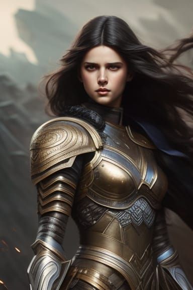 Warrior girl with black hair 4