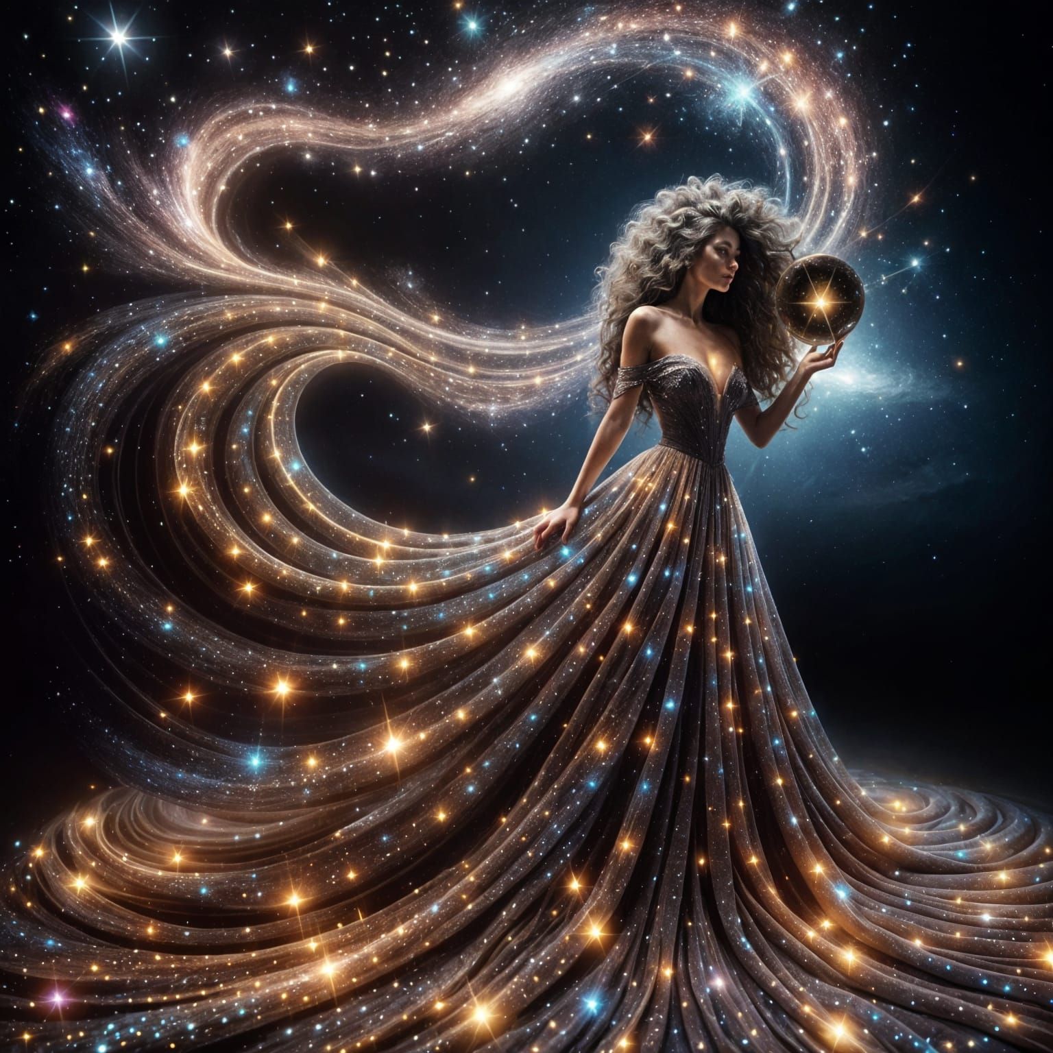 Enchanted Celestial Goddess Dispensing Galactic Wonders