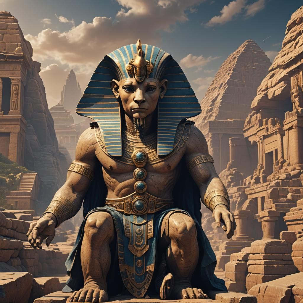 Greek Mythology Sphinx in Detailed Matte Painting