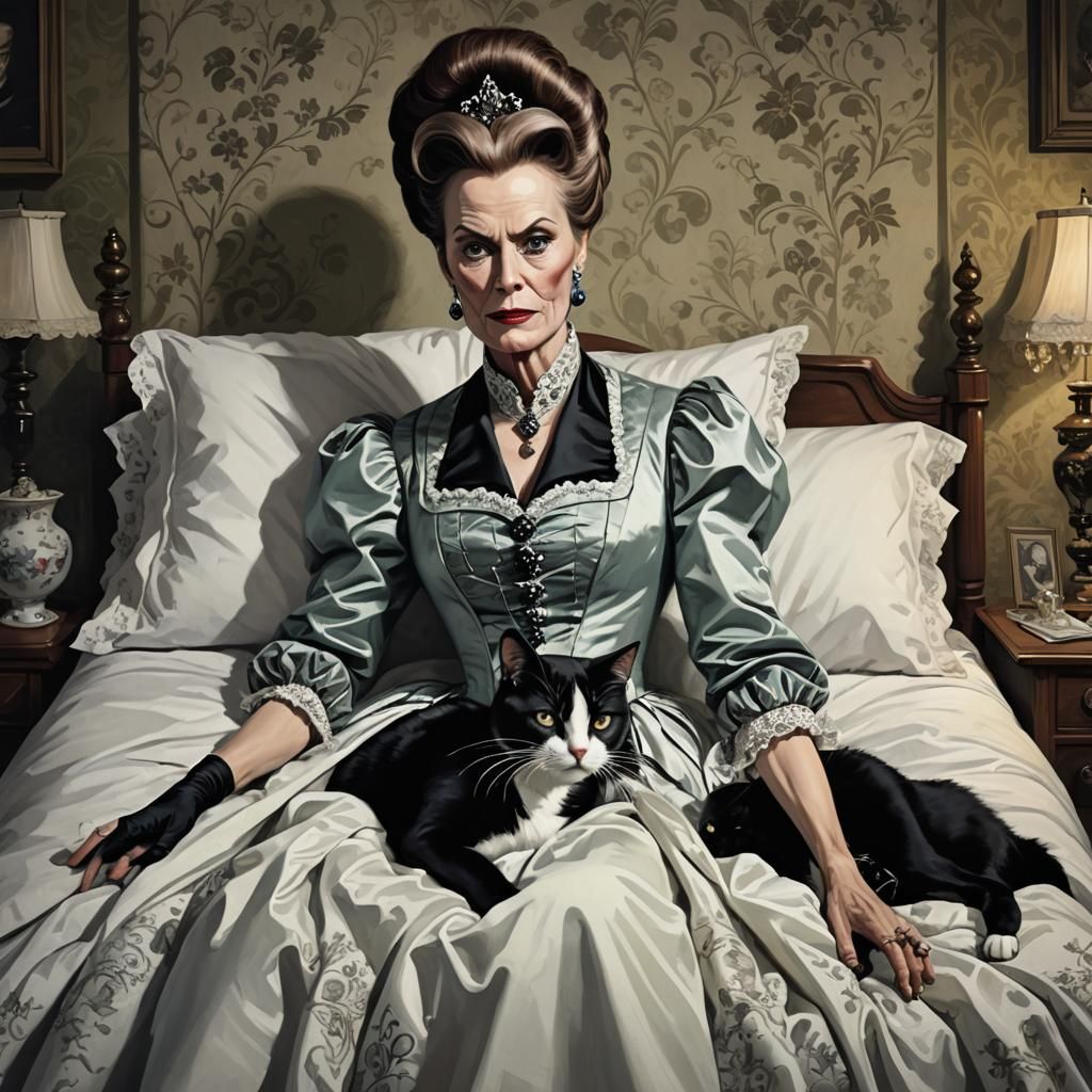 Lady Tremaine and Her Cat: Sinister Portrait