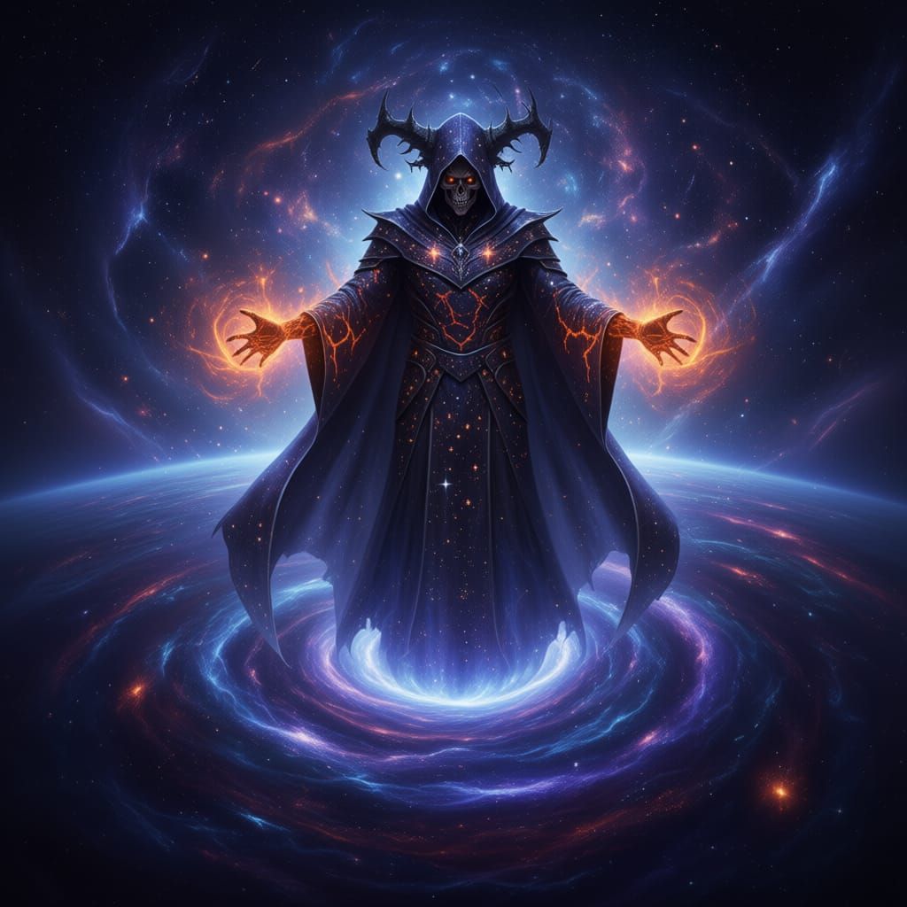 Grimdark Wizard Sorcerer Embodies Pure Evil