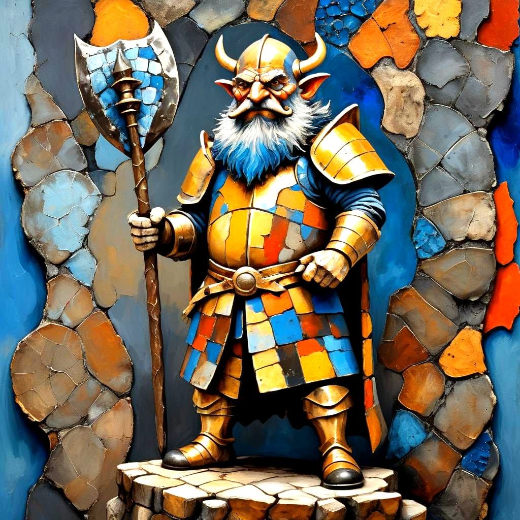 Dwarf Warrior Priest with Dragon Scale Shield