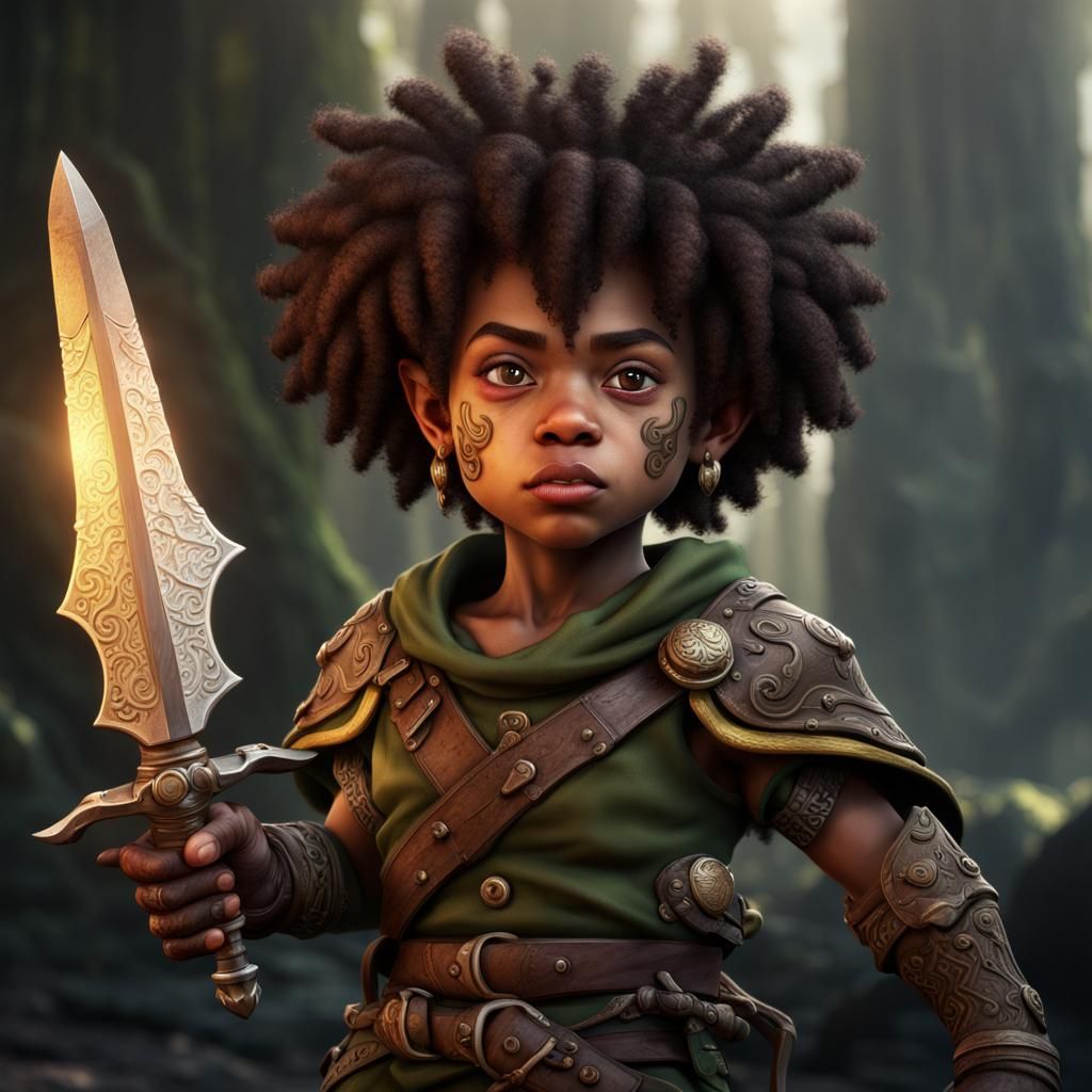 Halfling Rogue with Daggers: Fantasy Concept Art