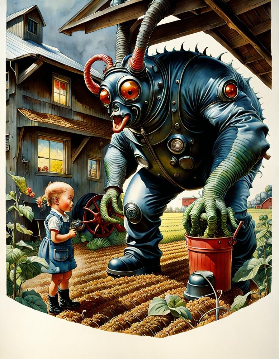 Atompunk Farm Life: Surreal Vintage Comic Art